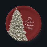 Simple Elegant Christmas Tree Christmas Party Red Paper Plates<br><div class="desc">This elegant design features a snowy Christmas tree with lights. Click the customize button for more flexibility in modifying the text and the graphics! Variations of this design as well as coordinating products are available in our shop, zazzle.com/store/doodlelulu. Contact us if you need this design applied to a specific product...</div>