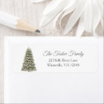 Simple Elegant Christmas Tree Party Invitation Label<br><div class="desc">This elegant design features a snowy Christmas tree with lights. Click the customize button for more flexibility in modifying the text and the graphics! Variations of this design as well as coordinating products are available in our shop, zazzle.com/store/doodlelulu. Contact us if you need this design applied to a specific product...</div>