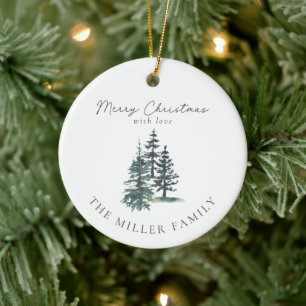 Simple Elegant Christmas tree Pine tree Ceramic Ornament
