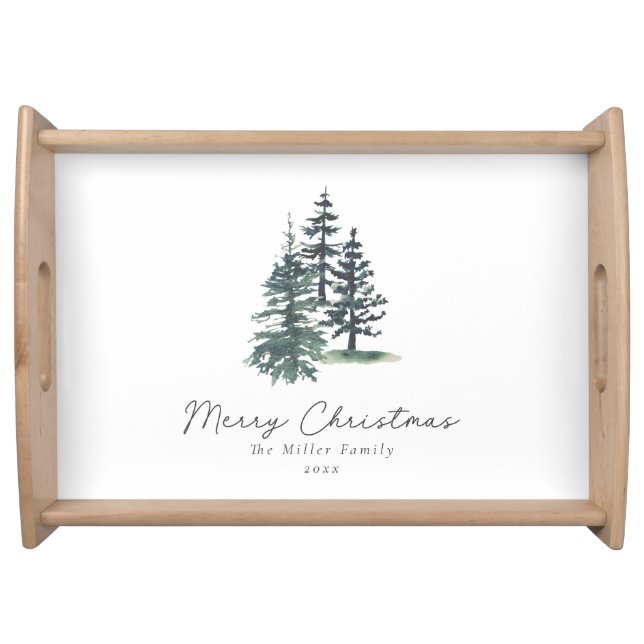Simple Elegant Christmas tree | Pine tree  Serving Tray (Front)