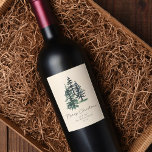 Simple Elegant Christmas tree | Pine tree  Wine Label<br><div class="desc">Simple Elegant Christmas tree | Pine tree Wine Label.</div>