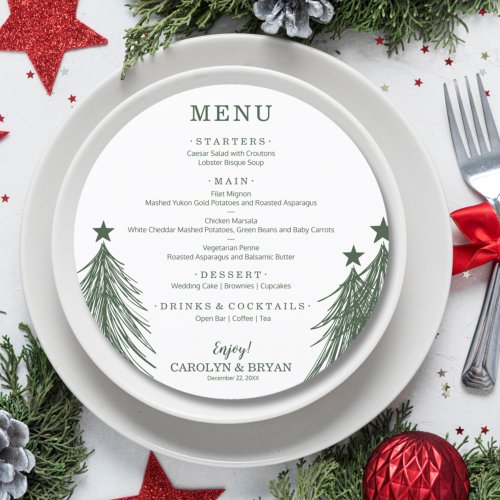 Simple Elegant Christmas Trees Menu