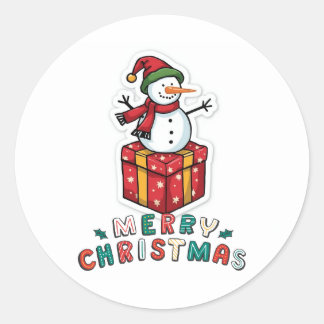Simple Elegant Christmas Watercolor Botanical Classic Round Sticker
