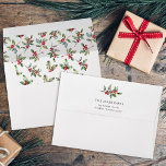 Simple Elegant Christmas Watercolor Botanical Envelope<br><div class="desc">Simple Elegant Christmas Watercolor Botanical Envelope features a beautiful watercolor illustration of seasonal greenery and holly berries,  along with elegant type.</div>