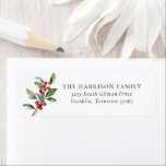 Simple Elegant Christmas Watercolor Floral Address Label<br><div class="desc">Simple Elegant Christmas Watercolor Floral Address label features a beautiful watercolor illustration of seasonal greenery and holly berries,  along with elegant type.</div>