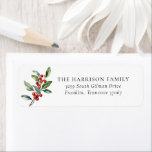Simple Elegant Christmas Watercolor Floral Address Label<br><div class="desc">Simple Elegant Christmas Watercolor Floral Address label features a beautiful watercolor illustration of seasonal greenery and holly berries,  along with elegant type.</div>