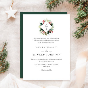 Simple Elegant Christmas Wedding Invitation