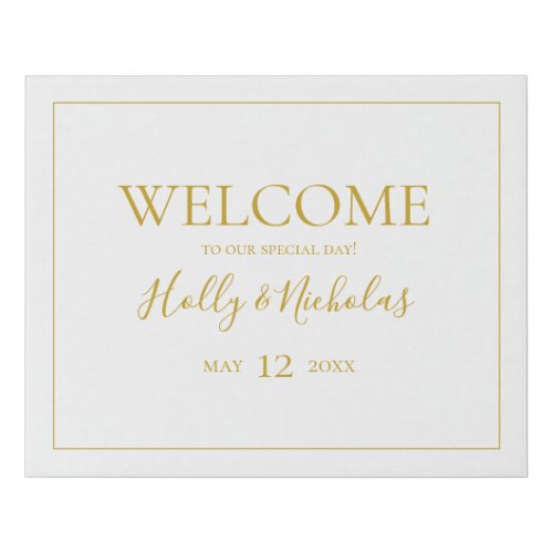 Simple Elegant Christmas Welcome Faux Canvas Print