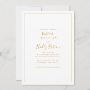 Simple Elegant Christmas   White Bridal Tea Party Invitation