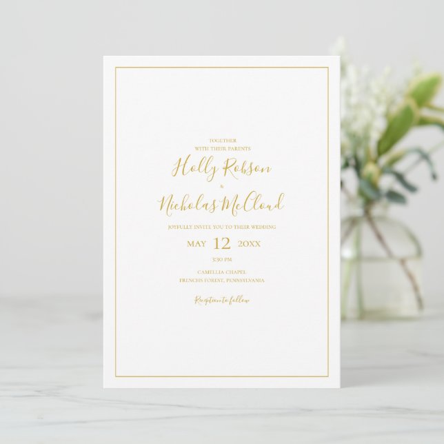 Simple Elegant Christmas | White Casual Wedding Invitation (Standing Front)
