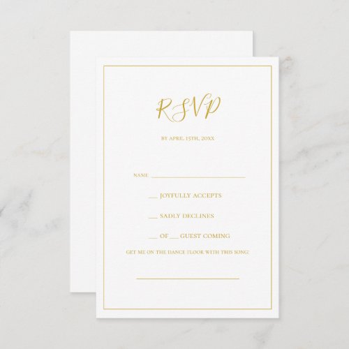 Simple Elegant Christmas  White Request RSVP Card