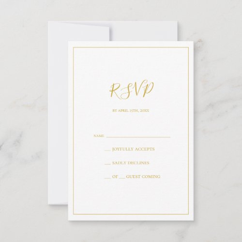 Simple Elegant Christmas  White RSVP Card