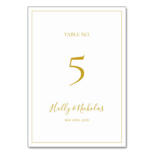 Simple Elegant Christmas White Table Number