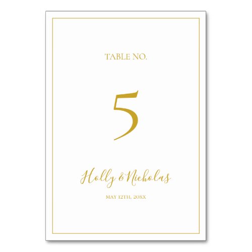 Simple Elegant Christmas  White Table Number