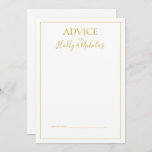 Simple Elegant Christmas | White Wedding Advice Card<br><div class="desc">This simple elegant Christmas | white wedding advice card is perfect for your minimalist modern winter wedding. The classic gold luxury calligraphy, along with the traditional white background, all bordered with a minimal frame, is sure to complete the colorful holiday vibe you're looking for. You can personalize with your own...</div>