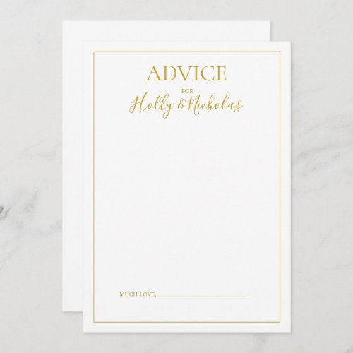 Simple Elegant Christmas  White Wedding Advice Card