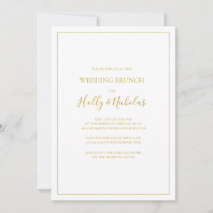 Simple Elegant Christmas White Wedding Brunch Invitation