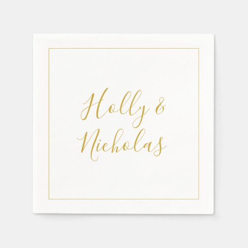 Simple Elegant Christmas  White Wedding Napkins