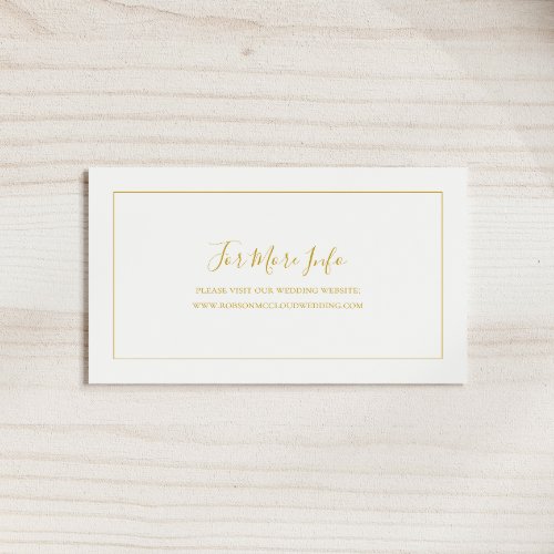 Simple Elegant Christmas  White Wedding Website Enclosure Card