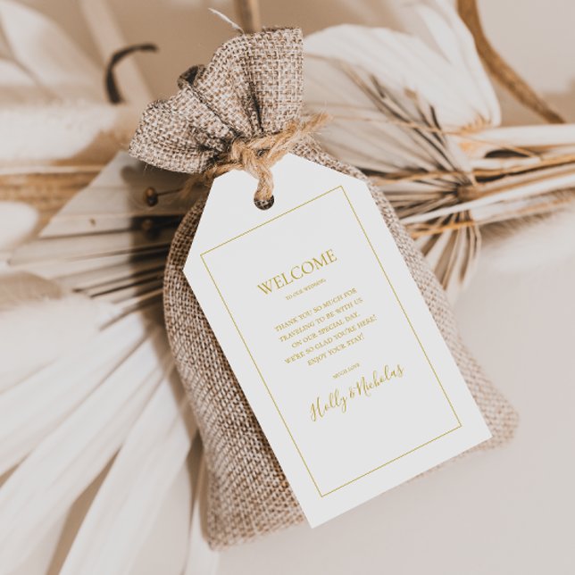 Simple Elegant Christmas | White Wedding Welcome Gift Tags (Creator Uploaded)