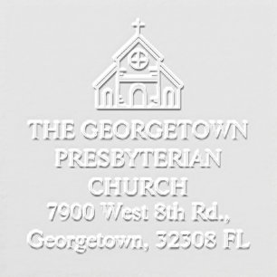 Simple Elegant Church Pastor Return Address Embosser
