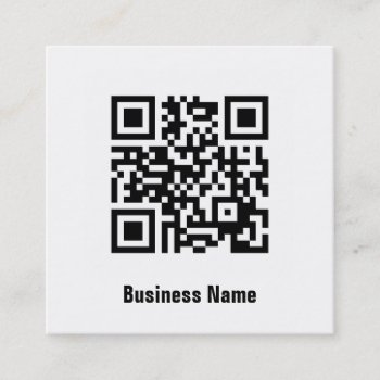 Simple Elegant Classic Black And White Qr Code Square Business Card by Frankipeti at Zazzle