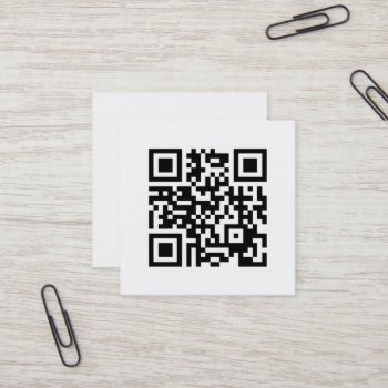 Simple Elegant Classic Black And White Qr Code Square Business Card by Frankipeti at Zazzle