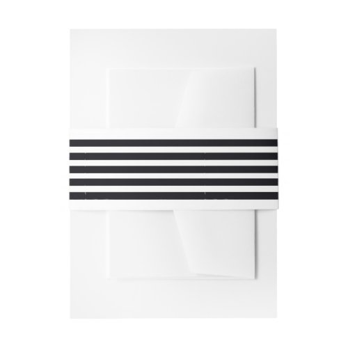 Simple Elegant Classic Black & White Stripes  Invitation Belly Band