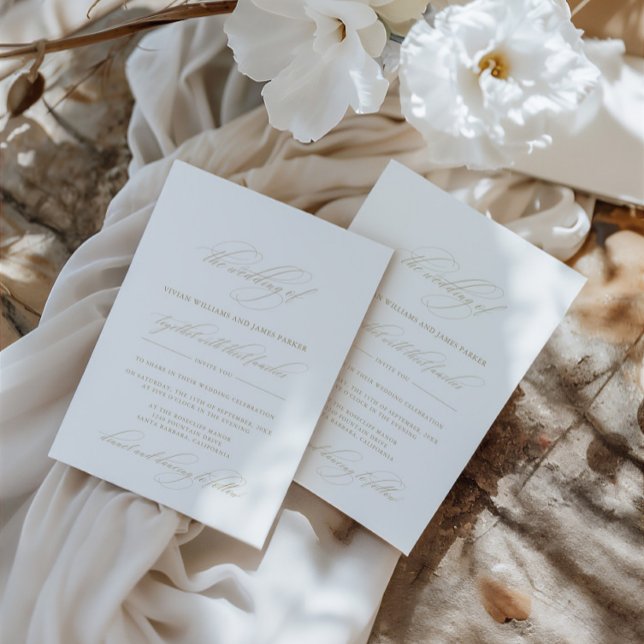 Simple Elegant Classic Calligraphy  Wedding Invitation (Simple Elegant Classic Calligraphy Wedding Invitation)