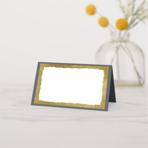 Simple Elegant Classic Gold Gray Party Event Place Card