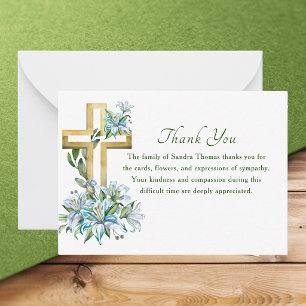 Simple Elegant Classic Memorial Bereavement Note Card