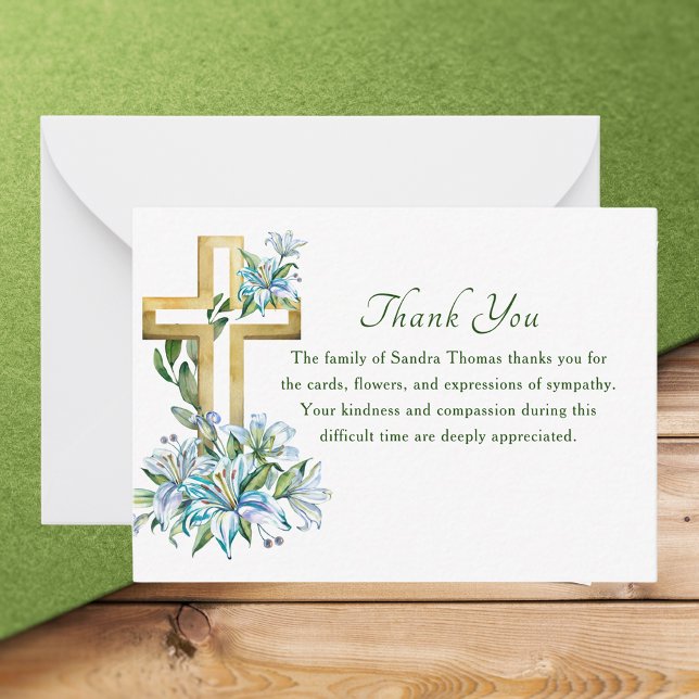 Simple Elegant Classic Memorial Bereavement  Note Card (Creator Uploaded)