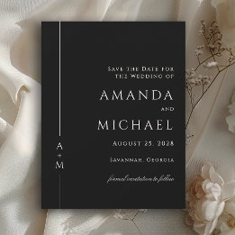 Simple Elegant Classic Monogram Save the Date