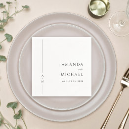 Simple Elegant Classic Monogram Wedding Napkins