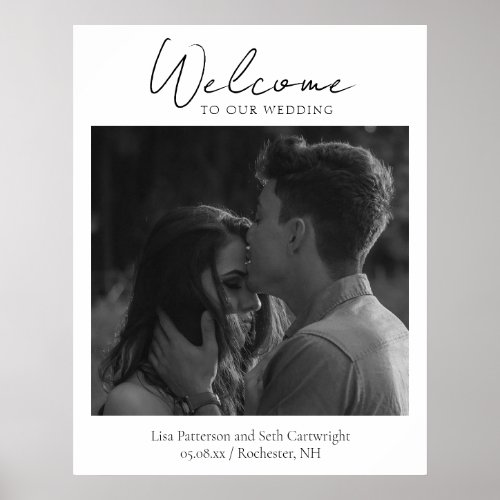 Simple Elegant Classic Photo Welcome Wedding Poster