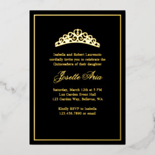 Simple Elegant Classic Quinceanera Foil Invitation