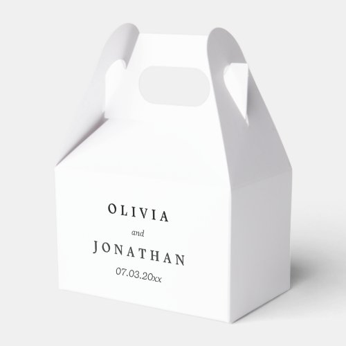 Simple Elegant  Classic Wedding Favor Box