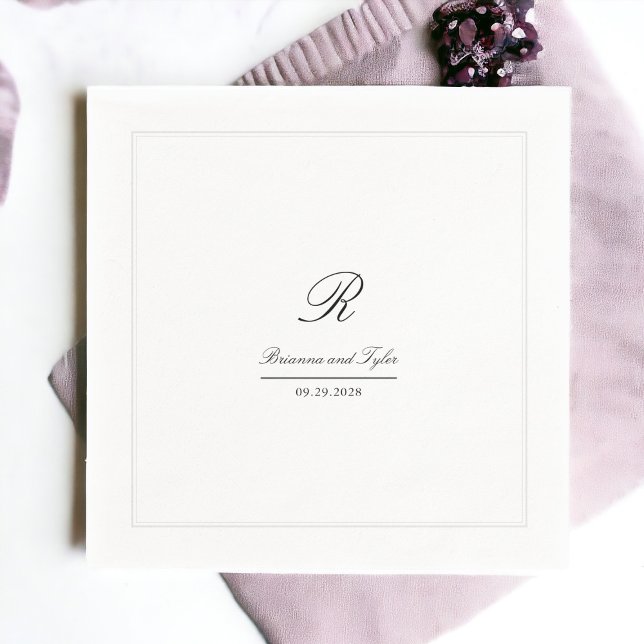 Simple Elegant Classic Wedding Monogram Napkins (Creator Uploaded)