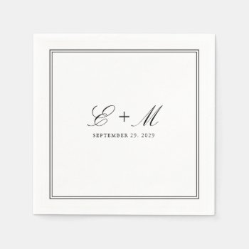 Simple Elegant Classic Wedding Monogram Napkins by Oasis_Landing at Zazzle