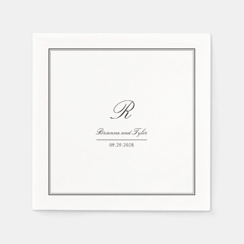Simple Elegant Classic Wedding Monogram Napkins