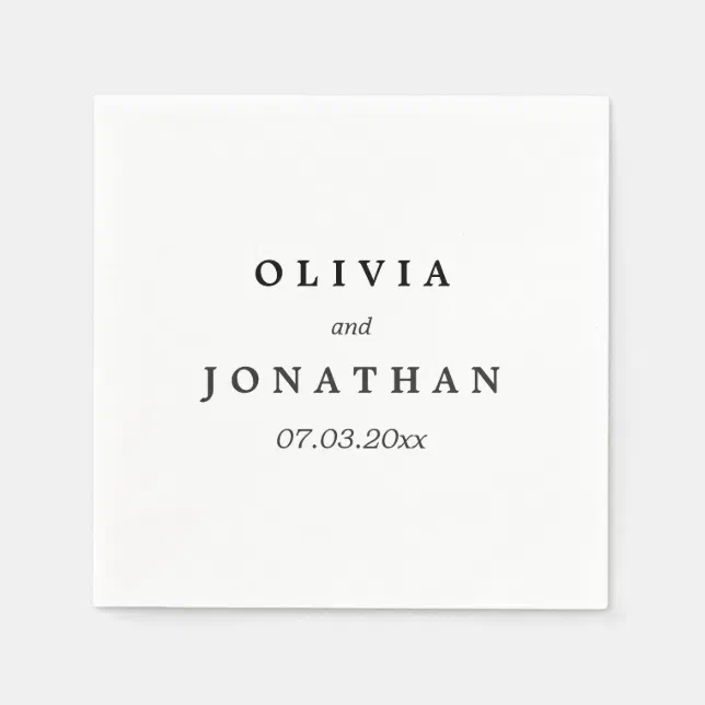 Simple Elegant Classic Wedding Napkins Zazzle