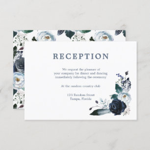 Simple Elegant   Classic Wedding Reception Card