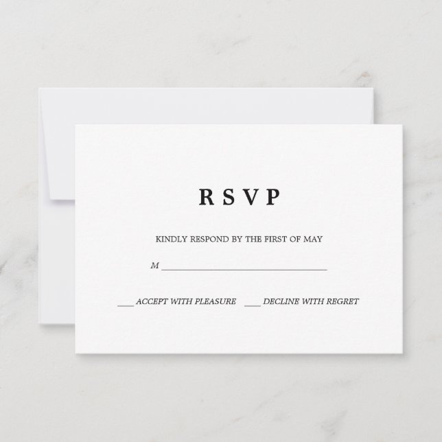 Simple Elegant | Classic Wedding RSVP Card (Front)
