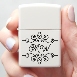 Simple Elegant Classy Flourish Monogram Vintage Zippo Lighter