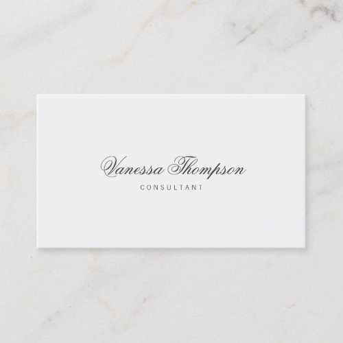 Simple Elegant Classy Script Minimalist Business Card - An elegant and modern professional simple business card design template on a white background.
It's ready to be personalized to suit your preferences and personal style, and is wonderful as a professional business card.