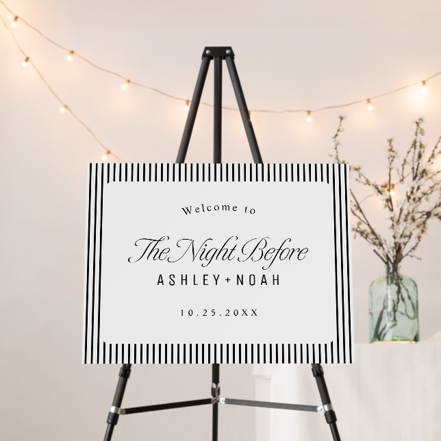 Simple Elegant Classy Script Rehearsal Dinner Sign (In Situ (Stand))