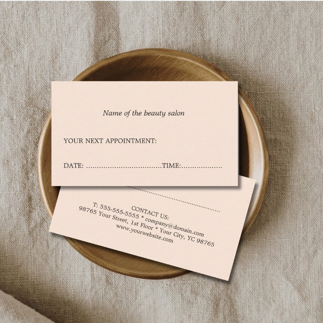 Simple Elegant Clean Beauty Salon Appointment Card (Creator Uploaded)