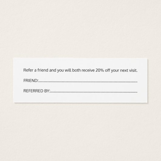 Simple Elegant Clean Faux Gold White Referral Card (Back)