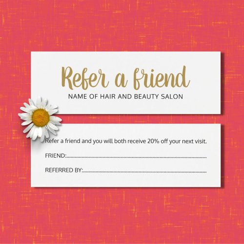 Simple Elegant Clean Faux Gold White Referral Card