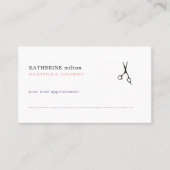 Simple Elegant Clean Hair Stylist Appointment Card (Front)